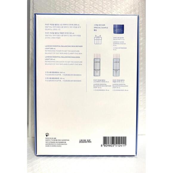 Laneige Essential Balancing Set Light 5pcs: Emulsion,Skin Refiner,Water Mask NIB - Picture 5 of 7